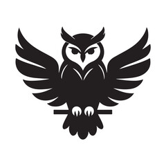 Obraz premium Majestic Owl Silhouette Powerful Nocturnal Bird Illustration Design Concept Idea Illustration