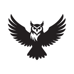 Fototapeta premium Majestic Owl Silhouette Powerful Nocturnal Bird Illustration Design Concept Idea Illustration