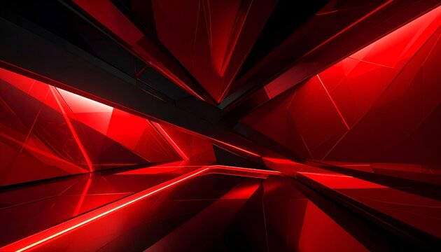 Abstract geometric red and black background with sharp angles