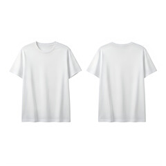 Naklejka premium Two plain white t-shirts displayed side by side for comparison. isolated on transparent background