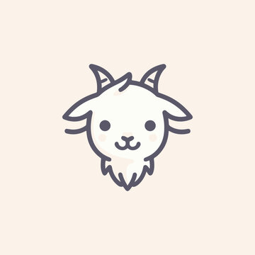 Cute Handdrawn Goat Logo