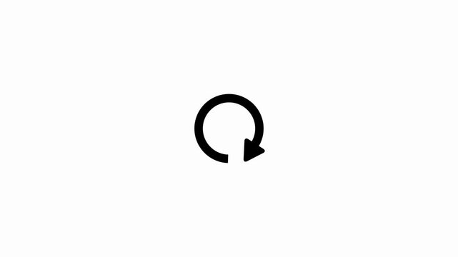Circle Arrow Loop Icon Animation, Isolated Motion Graphic Symbol with Alpha Channel.and refresh icon 4k video animation video.