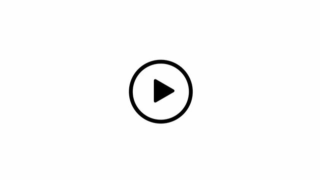 play icon, video play icon for website and mobile design animation on white background,with video play button video animation.