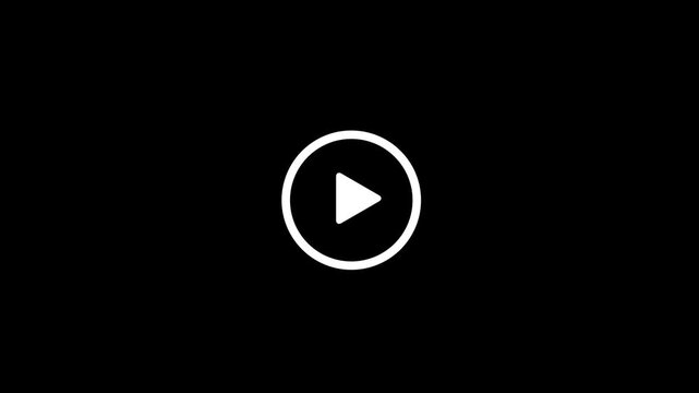 play icon, video play icon for website and mobile design animation on black background,with video play button video animation.
