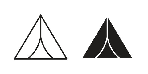 Camping icon - editable stroke vector illustration eps10. © Franklin