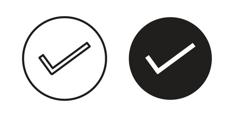 Check icon - editable stroke vector illustration eps10.