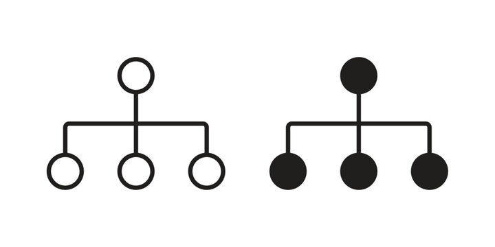 Chart tree icon - editable stroke vector illustration eps10.