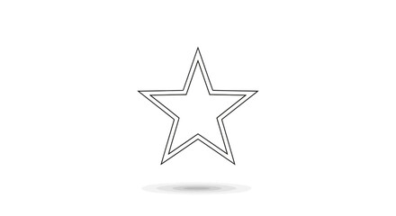 Obraz premium Simple double outlined star icon with shadow on white