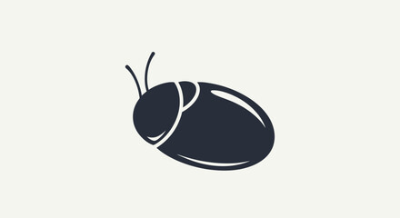 Simple flat dark blue beetle insect bug icon © retno