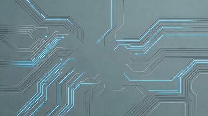 Obraz premium Abstract Blue Circuit Board Lines on Gray Background