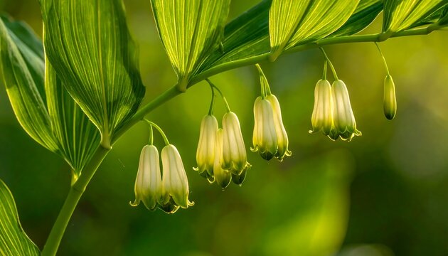 Solomons Seal Flowers in Natural Habitat.
