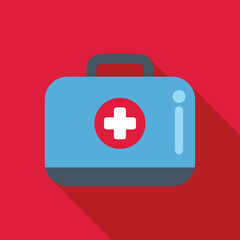 Obraz premium Medical emergency first aid supply kit vector illustration