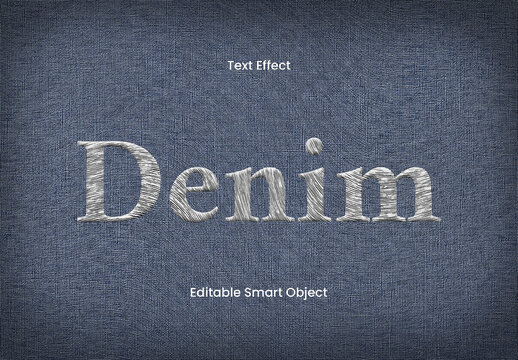 Denim Fabric Text Effect PSD Template