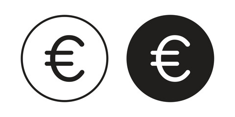 Obraz premium Euro icon - editable stroke vector illustration eps10.
