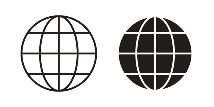 Globe icon - editable stroke vector illustration eps10.