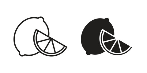 Lemon icon - editable stroke vector illustration eps10. © Franklin