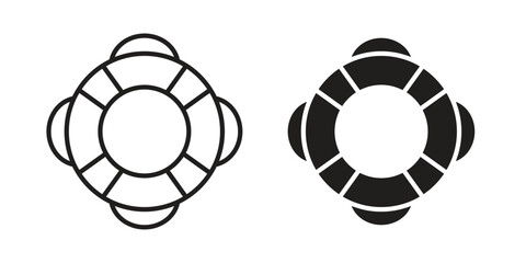 Life buoy icon - editable stroke vector illustration eps10. © Franklin