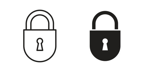 Lock icon - editable stroke vector illustration eps10. © Franklin