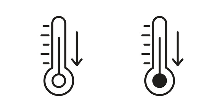 Low Temperature icon - editable stroke vector illustration eps10.