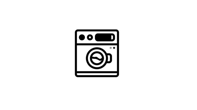 icon motion graphic washing machine