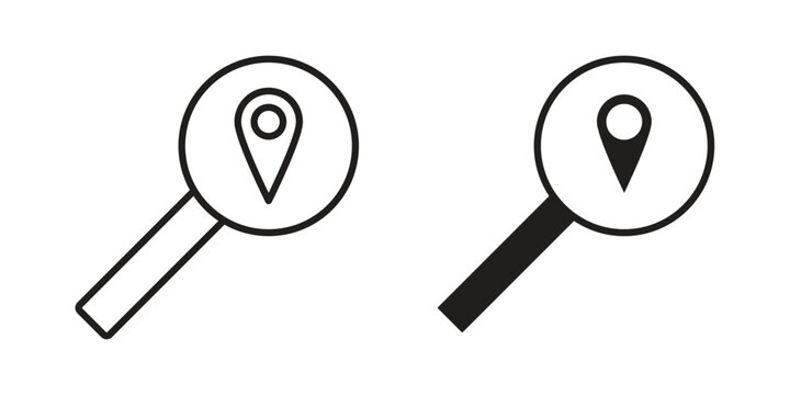 Search Location icon - editable stroke vector illustration eps10.