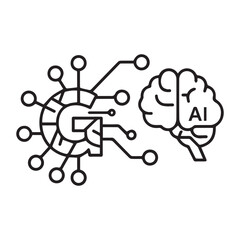 Abstract Icon Depicting Artificial Intelligence and Neural Network Connections