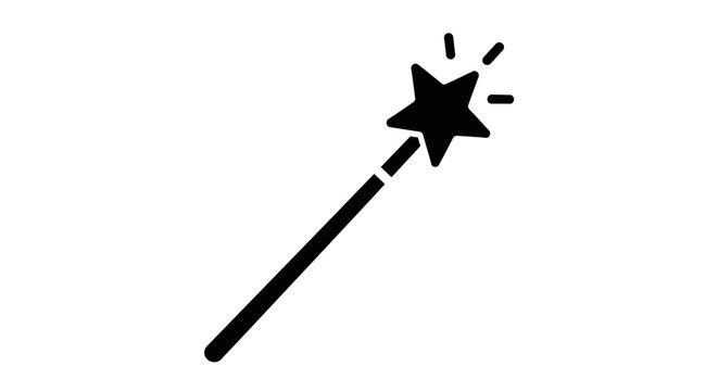 Black Magic Wand with Star.