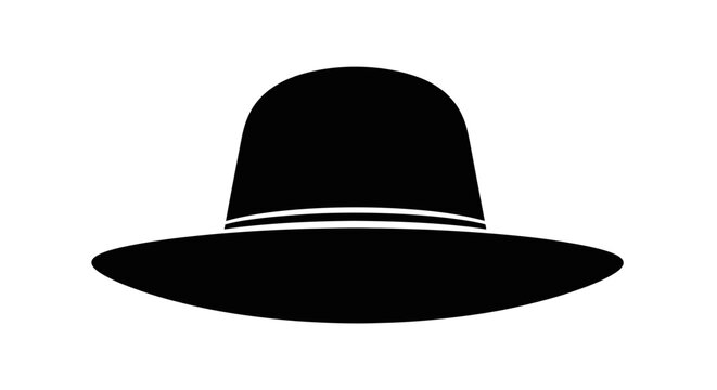 Black Fedora Hat with Band.