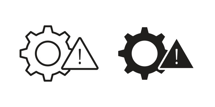 Technical warning icon - editable stroke vector illustration eps10.