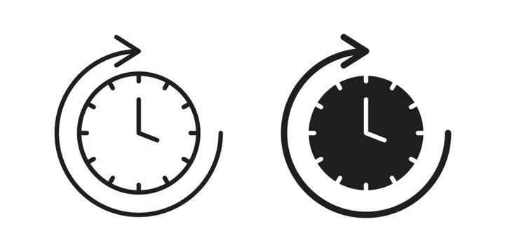 Time forward icon - editable stroke vector illustration eps10.