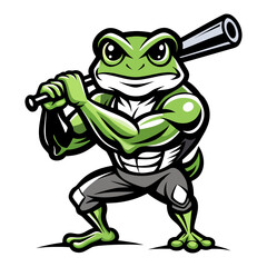 Fototapeta premium funny frog cartoon waving hand