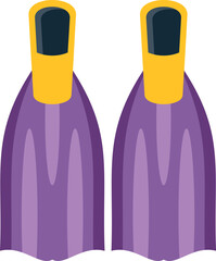 Cartoon drawing of purple flippers for underwater sports activities © anatolir