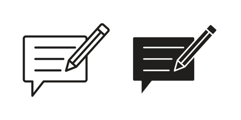Writing feedback icon - editable stroke vector illustration eps10.