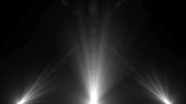 Stage Light rays and sun ray light effects. Sun rays view, white spotlight glowing burst concept Shining star and light rays motion graphics on black screen For Awards
