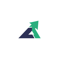 Stylized Letter A with Green Arrow.