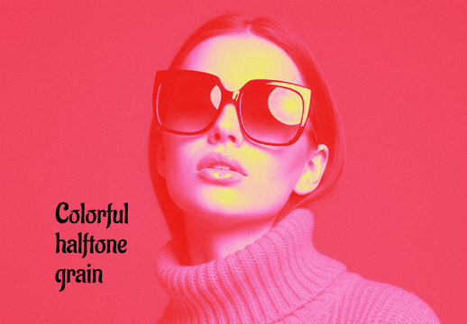 Colorful Halftone Grain Photo Effect
