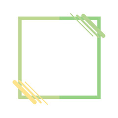 Simple elegant light green geometric square frame text box element featuring minimalist rounded pill shape line accents for clean modern flyer design and fresh backgrounds.