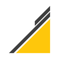 Modern abstract black and yellow diagonal geometric side border element featuring sharp overlapping angular stripes for dynamic sports backgrounds and creative tech posters.