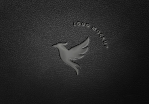 Embossed Leather Logo Mockup