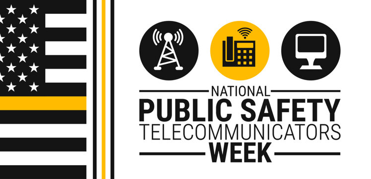 National Public Safety Telecommunicators Week or dispatcher appreciation week background, banner or poster design.