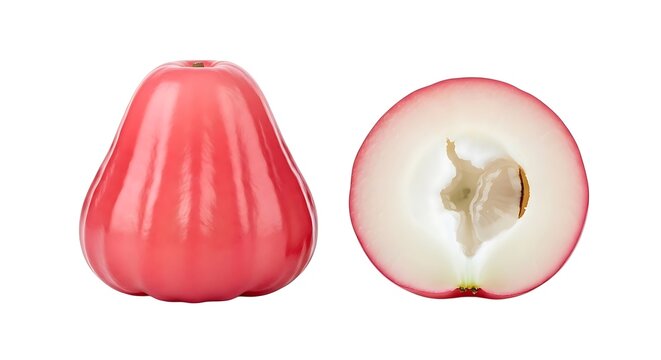 Fresh rose apple or wax apple fruit isolated on white background.
