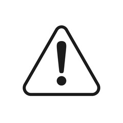 Warning triangle outline icon, danger alert caution safety symbol vector