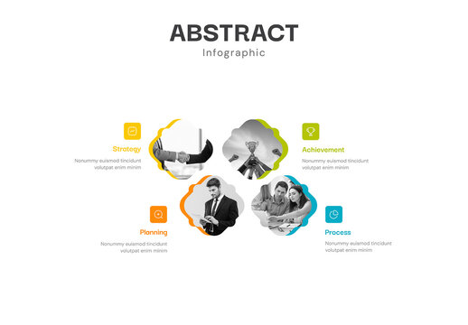 Modern Abstract Business Infographic Template with Four Step