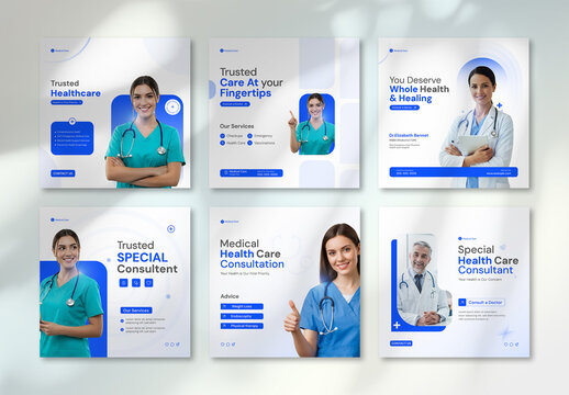 Modern Medical Healthcare Social Media Post Template