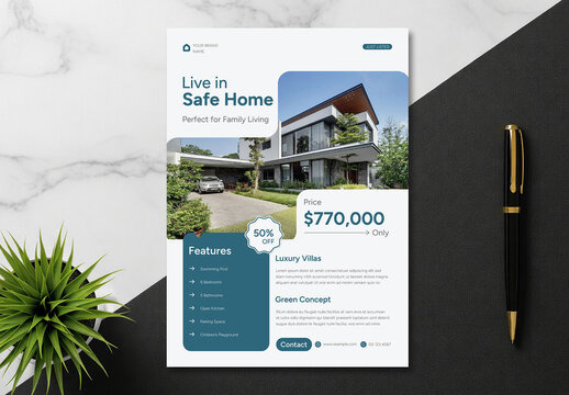 Modern Real Estate Flyer Template for Home Sale