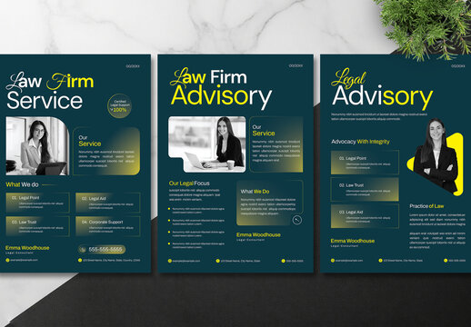 Bundle of Modern Legal Service Flyer Design