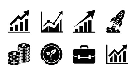 Business growth and finance icons © Rumi Khan