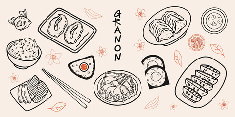 A collection of japanese sushi sashimi and other culinary delights © MSTShikha