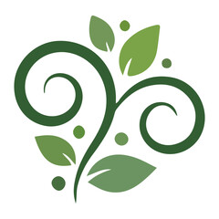 Green Swirl Leaf Logo Icon