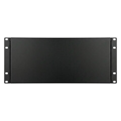 Data center infrastructure black metal blank front panel for rack equipment minimalist industrial equipment faceplate with subtle texture